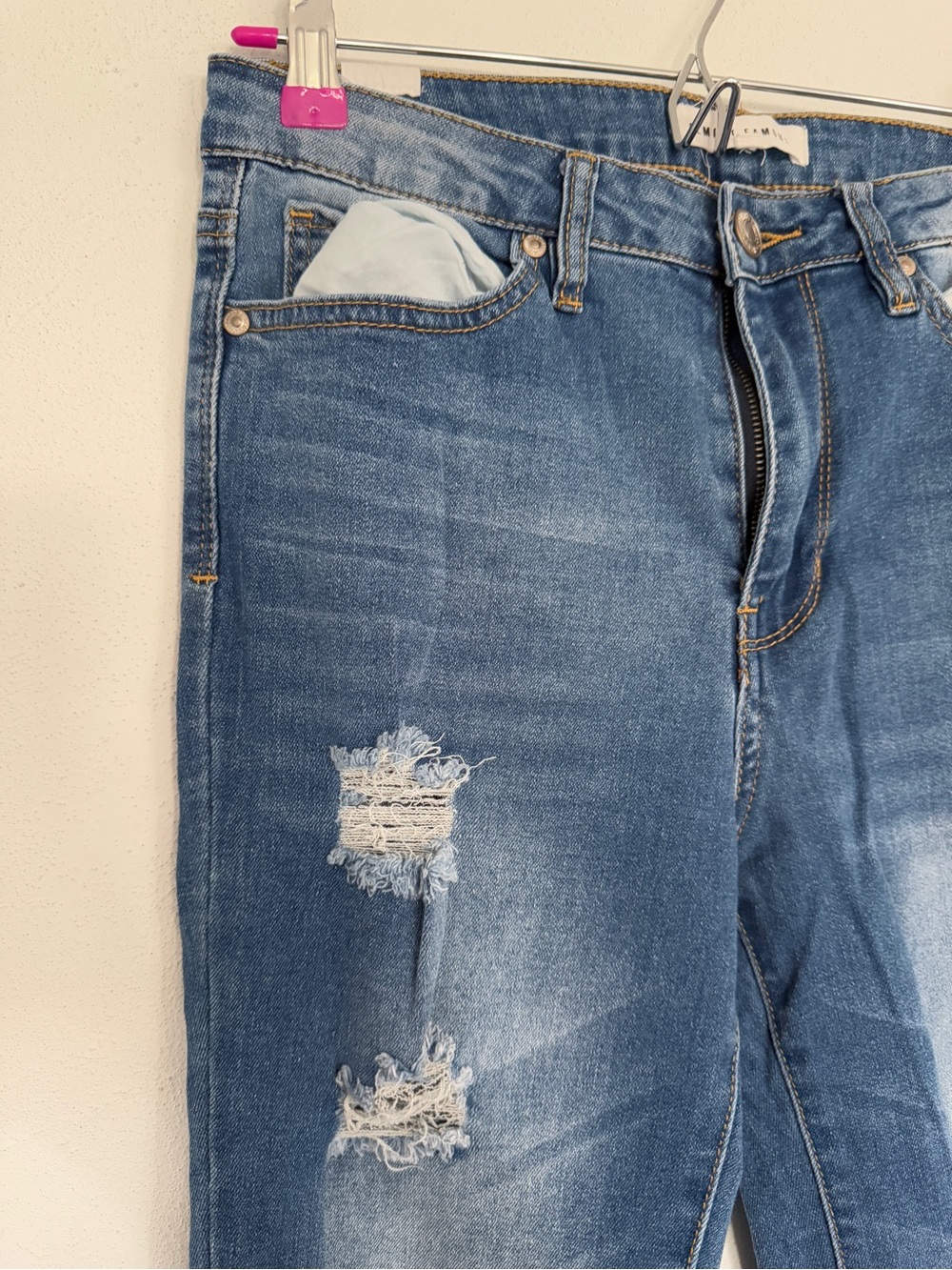 Almost Famous Distressed Flare Jeans - Picture 5 of 9